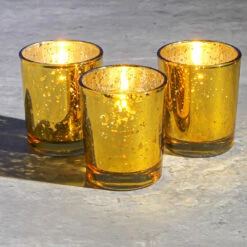Richland Amber Gold Mercury Votive Holders Set Of 12 -US Gift Sales 2024 1146 8169 2
