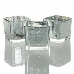 Richland Silver Mercury Square Votive Holder Set Of 72