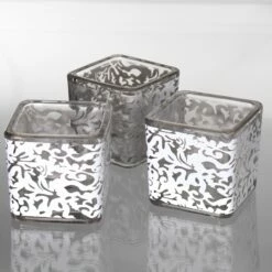Richland Votive Holder Square White Lace Set Of 72