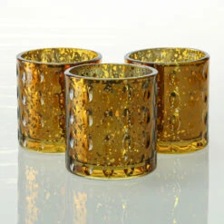 Richland Votive Holder Pinched Amber Mercury Set Of 48