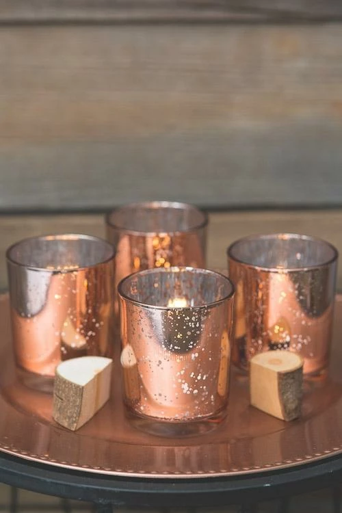 Richland Votive Holder Grande Rose Gold Mercury Set Of 12 2 Richland Votive Holder Grande Rose Gold Mercury Set Of 12 - Image 2