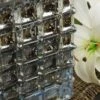 Silver Mercury Textured Glass Cube 6" - Square Vase & Candle Holder