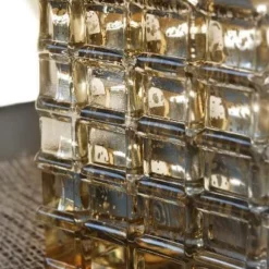 Gold Mercury Mosaic Glass Cube 4.75" - Square Vase & Candle Holder -US Gift Sales 2024 2013 09 04 1787 edited 1