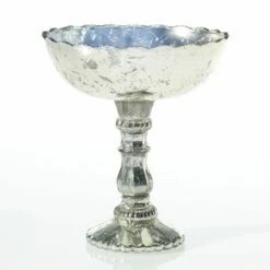 Desiray Glass Compote 9" X 8" Silver
