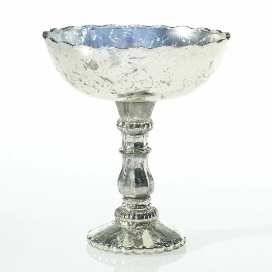 Desiray Glass Compote 9" X 8" Silver 1 Desiray Glass Compote 9" X 8" Silver