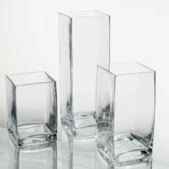 Eastland Square Vases 6", 8" & 12" Set Of 3
