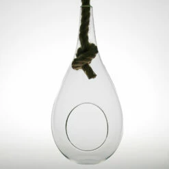 Richland Hanging Teardrop Terrarium With Rope 6" X 11"