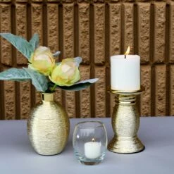 Richland Elegant Pillar Candle Holder 6" Gold Ceramic Set Of 4 -US Gift Sales 2024 5481 1170 4 978db4b9 99a5 41a8 b1bc a8c92332df93
