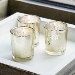 Richland Votive Candles & Richland Mercury Votive Holders Set Of 12