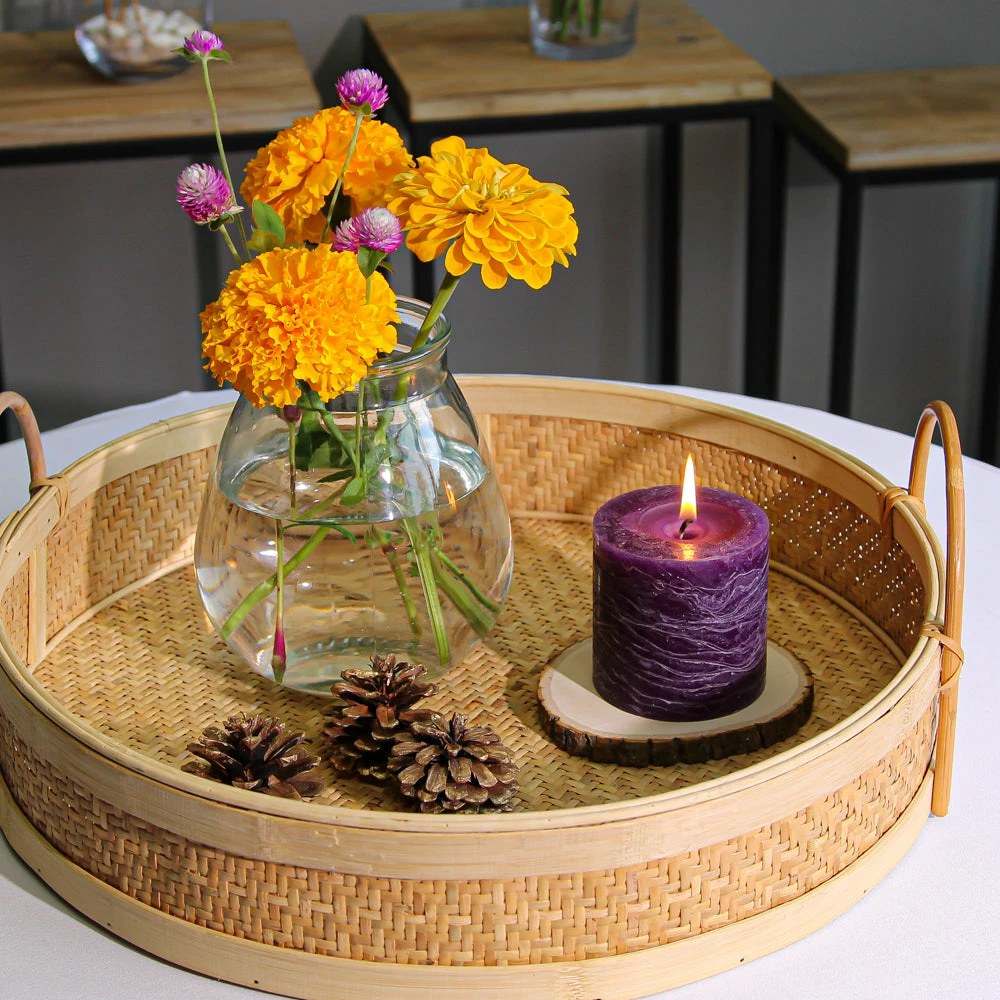 Richland Rustic Pillar Candle 3"x 3" Purple Set Of 48 2 Richland Rustic Pillar Candle 3"x 3" Purple Set Of 48 - Image 2