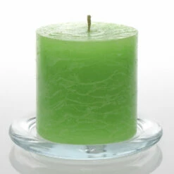 Richland Rustic Pillar Candle 3"x 3" Green Set Of 48