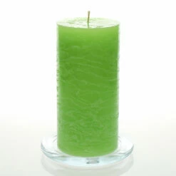 Richland Rustic Pillar Candle 3"x 6" Green Set Of 12