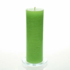 Richland Rustic Pillar Candle 3"x 9" Green Set Of 12