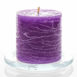 Richland Rustic Pillar Candle 3"x 3" Lavender Set Of 48
