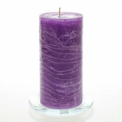 Richland Rustic Pillar Candle 3"x 6" Lavender Set Of 6