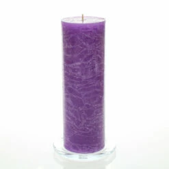 Richland Rustic Pillar Candle 3"x 9" Lavender Set Of 6