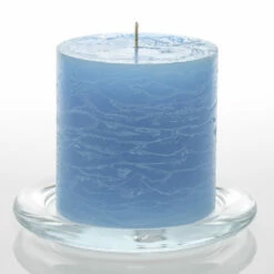 Richland Rustic Pillar Candle 3"x 3" Light Blue Set Of 24
