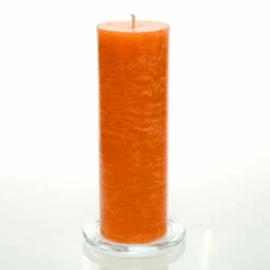 Richland Rustic Pillar Candle 3"x 9" Orange Set Of 6