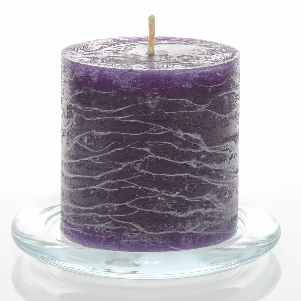 Richland Rustic Pillar Candle 3"x 3" Purple Set Of 48 1 Richland Rustic Pillar Candle 3"x 3" Purple Set Of 48