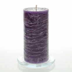 Richland Rustic Pillar Candle 3"x 6" Purple Set Of 6