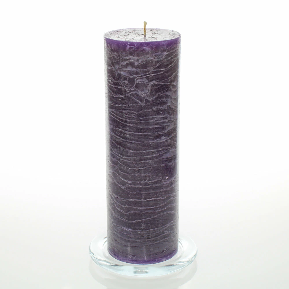 Richland Rustic Pillar Candle 3"x 9" Purple Set Of 24 1 Richland Rustic Pillar Candle 3"x 9" Purple Set Of 24