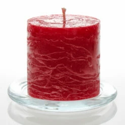Richland Rustic Pillar Candle 3"x 3" Red Set Of 12