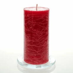 Richland Rustic Pillar Candle 3"x 6" Red Set Of 6