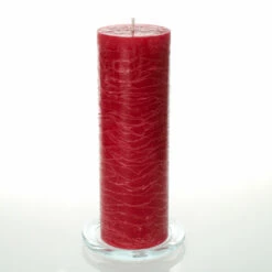 Richland Rustic Pillar Candle 3"x 9" Red Set Of 24