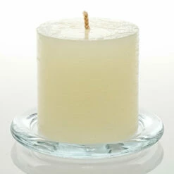 Richland Rustic Pillar Candle 3"x 3" Light Ivory Set Of 24