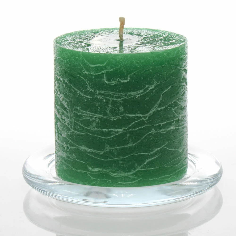 Richland Rustic Pillar Candle 3"x 3" Dark Green Set Of 24 1 Richland Rustic Pillar Candle 3"x 3" Dark Green Set Of 24