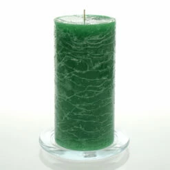 Richland Rustic Pillar Candle 3"x 6" Dark Green Set Of 24