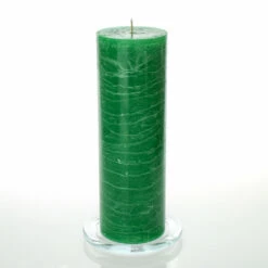 Richland Rustic Pillar Candle 3"x 9" Dark Green Set Of 24