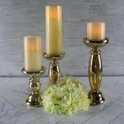 Eastland Unique Mercury Glass Pillar Candle Holder Set Of 3 6 Eastland Unique Mercury Glass Pillar Candle Holder Set Of 3 -US Gift Sales 2024 7123 7126 7129 4904