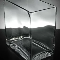 Thick Glass Rectangle Vase 7.5" X 8"