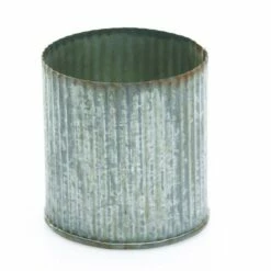 Norah Corrugated Zinc Pot Vase 3.25"x3" Set Of 6