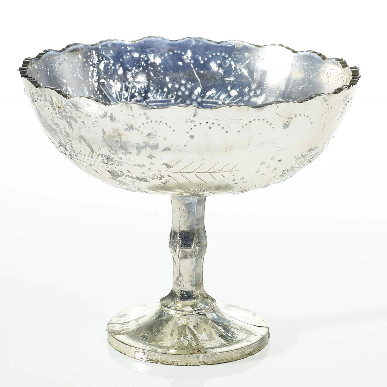 Desiray Glass Compote 6.75" X 8" Silver 1 Desiray Glass Compote 6.75" X 8" Silver