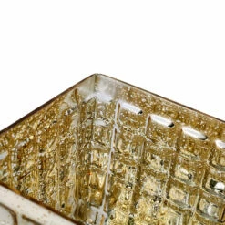 Gold Mercury Mosaic Glass Cube 4.75" - Square Vase & Candle Holder -US Gift Sales 2024 87260257059c