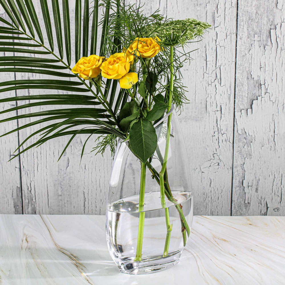 Slanted Rim Glass Vase 10in 2 Slanted Rim Glass Vase 10in - Image 2