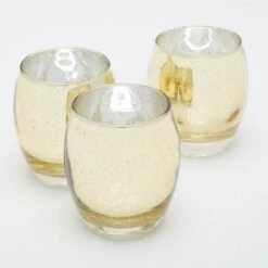 Richland Grande Hurricane Votive Holder Gold Mercury Set Of 12