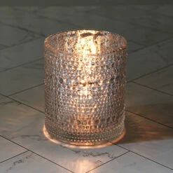 Richland Mercury Candle Holder Pearly Silver Large Set Of 24 -US Gift Sales 2024 91097 8329