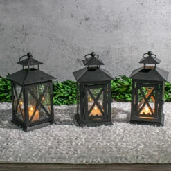 Richland Noble Lantern Black Metal 7" Set Of 6