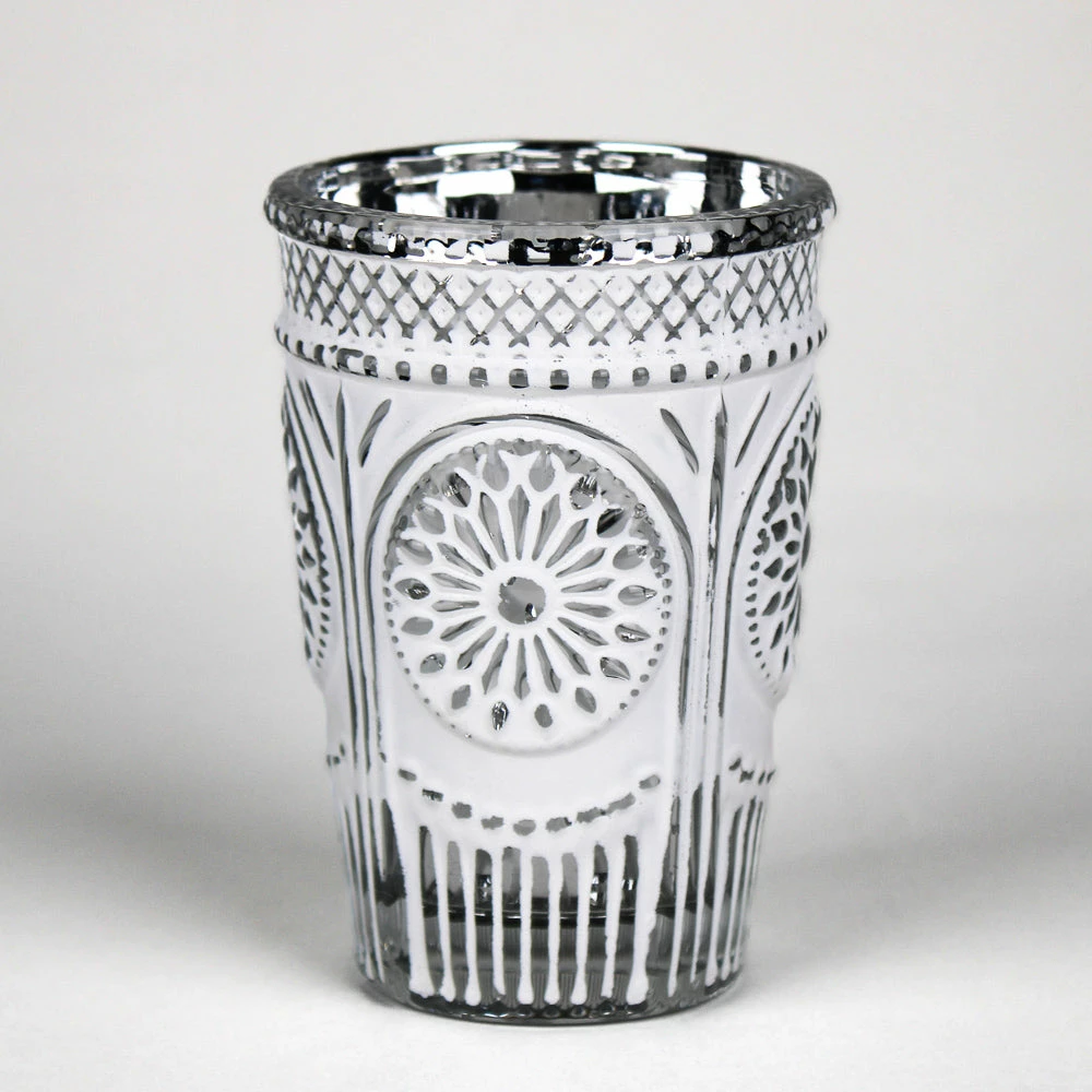 Richland Regal White Silver Mercury Vase Set Of 48 1 Richland Regal White Silver Mercury Vase Set Of 48