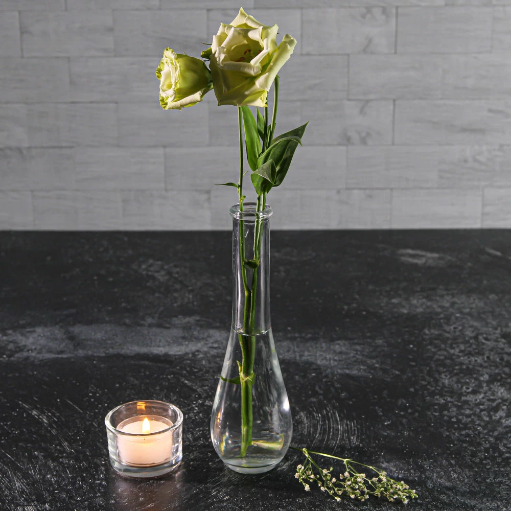 Richland Clear Round Teardrop Bud Vase 7" Set Of 12 2 Richland Clear Round Teardrop Bud Vase 7" Set Of 12 - Image 2