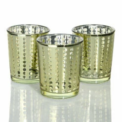 Richland Gold Dotted Glass Holder – Small Set Of 72