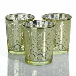 Richland Gold Hexagonal Glass Holder – Small Set Of 72