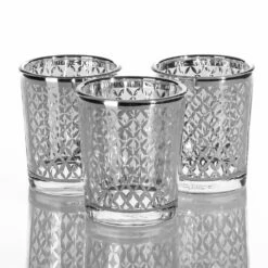 Richland Silver Lattice Glass Holder - Small Set Of 72