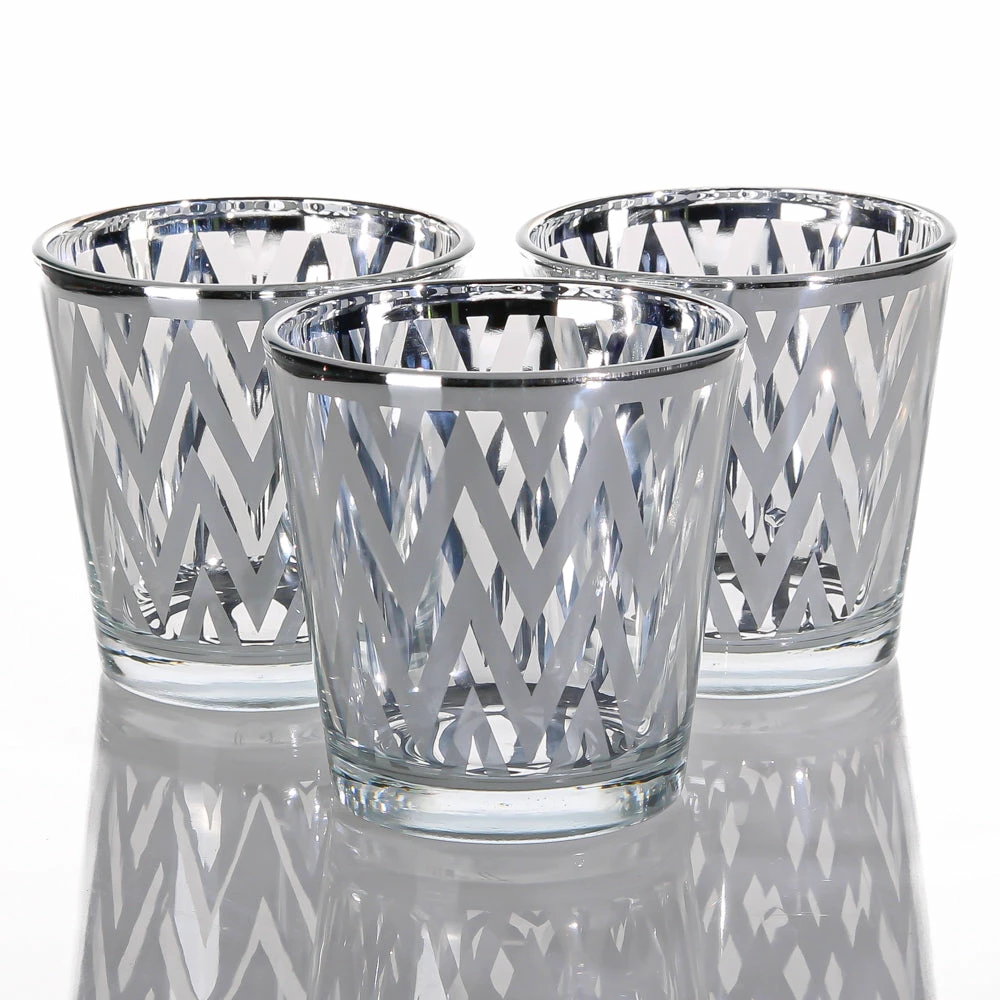 Richland Silver Chevron Glass Holder - Medium Set Of 48 1 Richland Silver Chevron Glass Holder - Medium Set Of 48