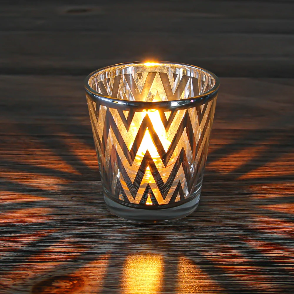 Richland Silver Chevron Glass Holder - Medium Set Of 48 2 Richland Silver Chevron Glass Holder - Medium Set Of 48 - Image 2