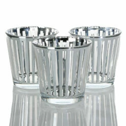 Richland Silver Stripe Glass Holder - Medium Set Of 48