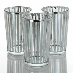 Richland Silver Stripe Glass Holder - Large Set Of 48